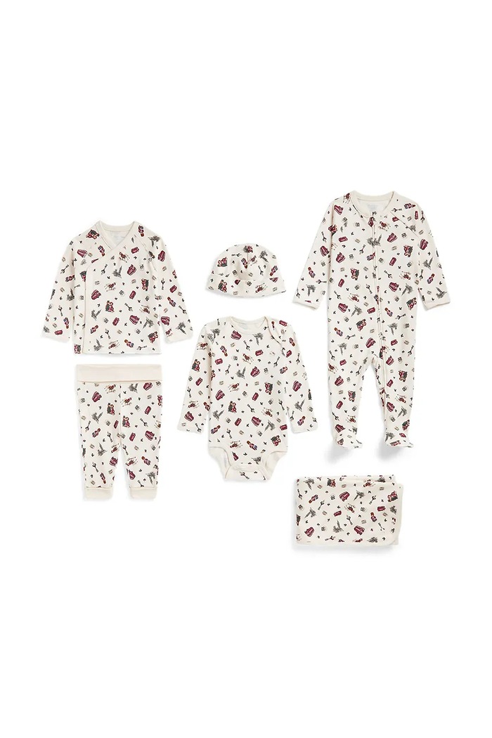 Polo Ralph Lauren Homewear komplet za djecu od pamuka bež 320B28723001