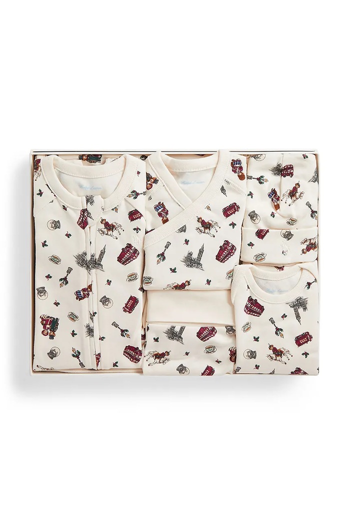 Polo Ralph Lauren Homewear komplet za djecu od pamuka 320B28723001 bež AW26