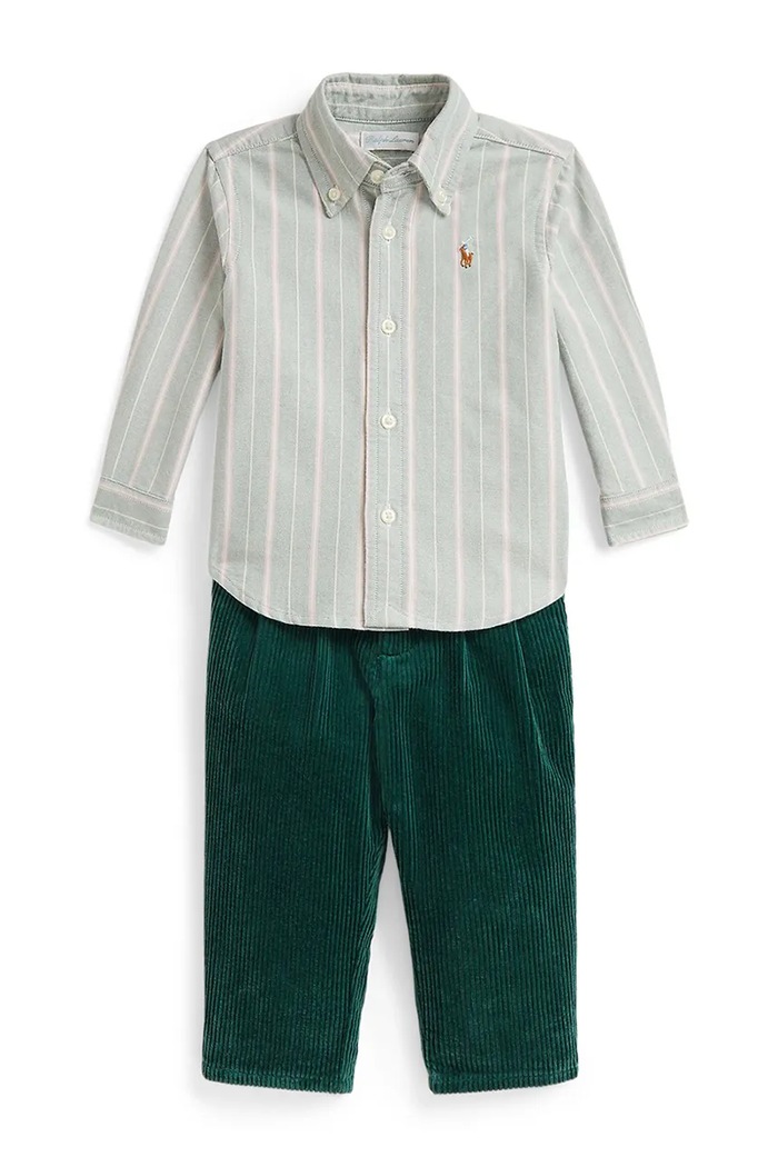Polo Ralph Lauren Komplet dziecięcy bawełniany zielony 320B27214001