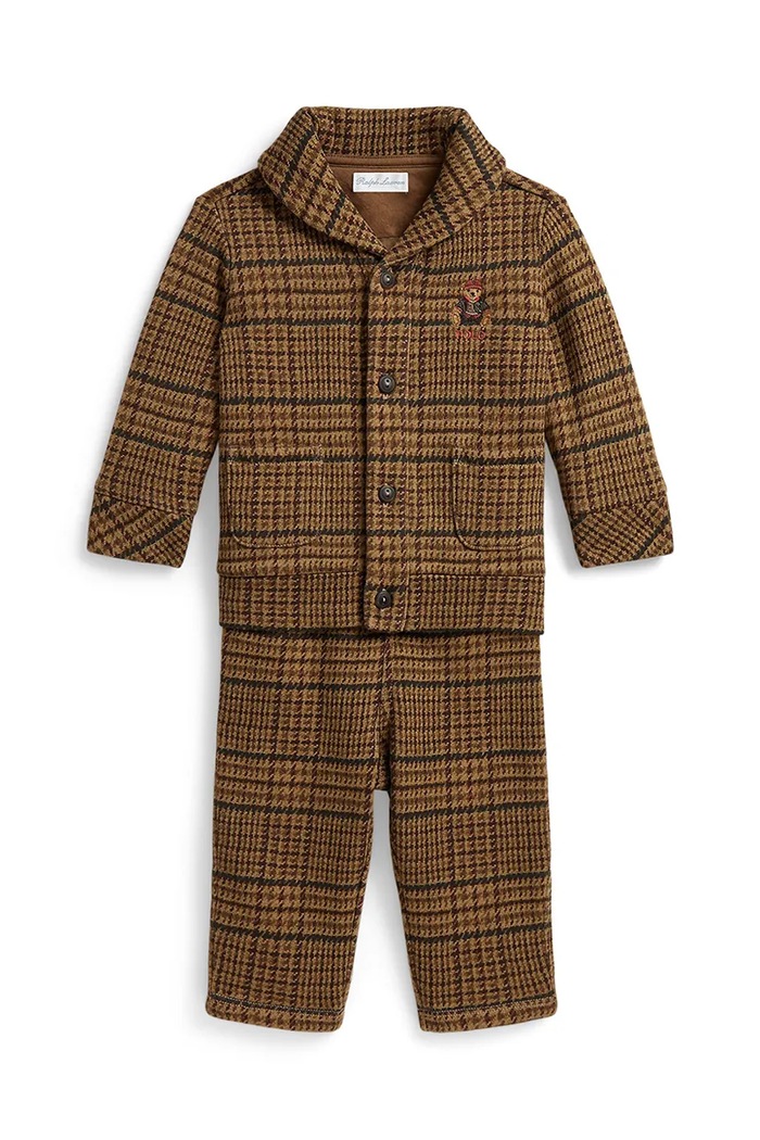 Polo Ralph Lauren komplet za svaki dan za djecu s pamukom smeđa 320B27190001