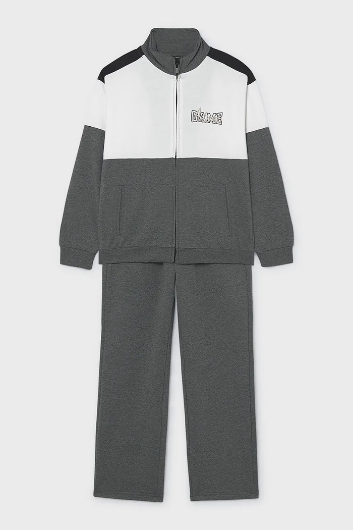 Mayoral спортен комплект анцуг за деца с памук сив 7855.7G.Junior.9BY2