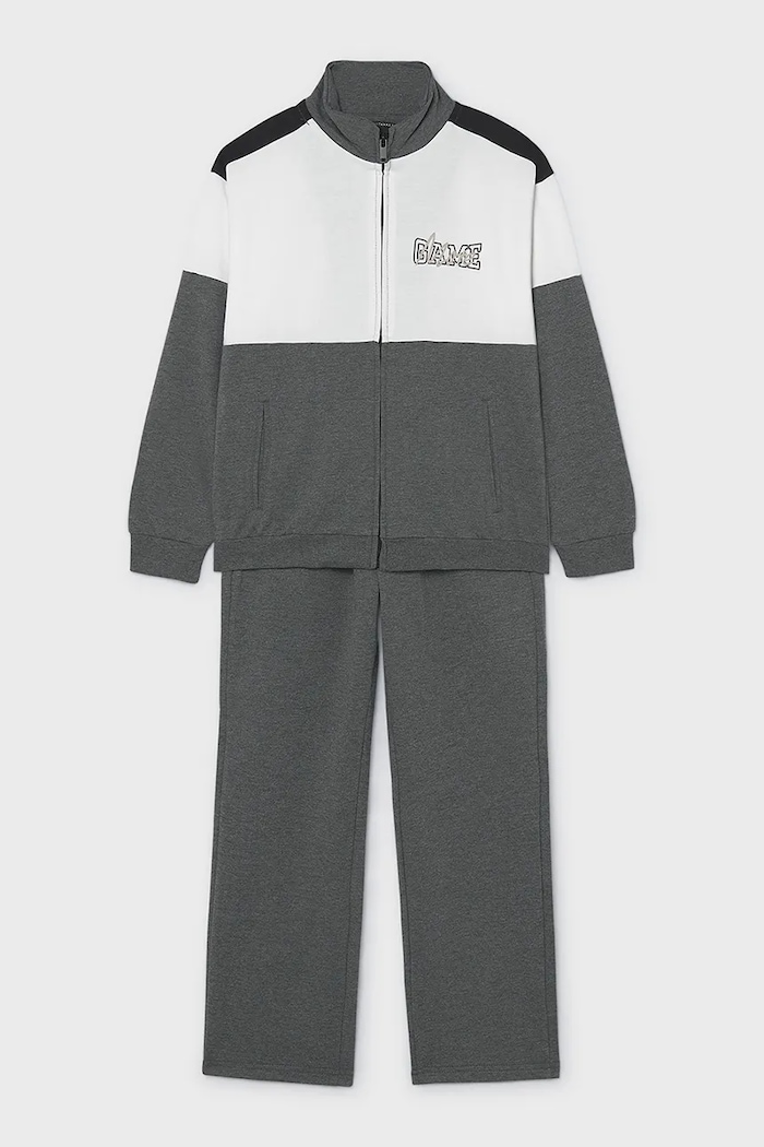 Mayoral спортен комплект анцуг за деца с памук сив 7855.7G.Junior.9BY2