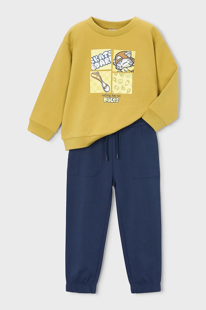 Mayoral teplákový set dětský s bavlnou 4802.5A.Mini.9BY2 žlutá AW26