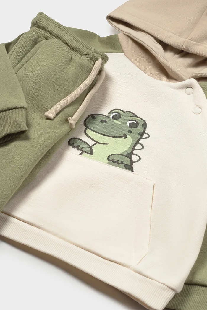 Mayoral Komplet dresowy dziecięcy z bawełną 2834.3E.Baby.9BY2 zielony AW26