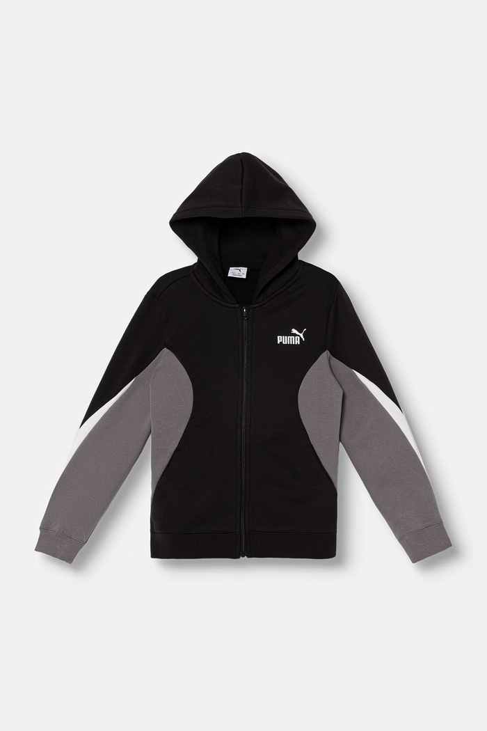 Puma dres dziecięcy z bawełną ESS BLOCK Full-Zip Sweat Suit 695219 czarny AW26