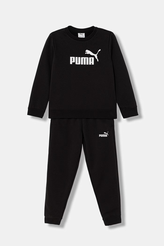 Puma dres dziecięcy z bawełną ESS No.1 Logo Crew Sweat Suit czarny 689721.9BY2