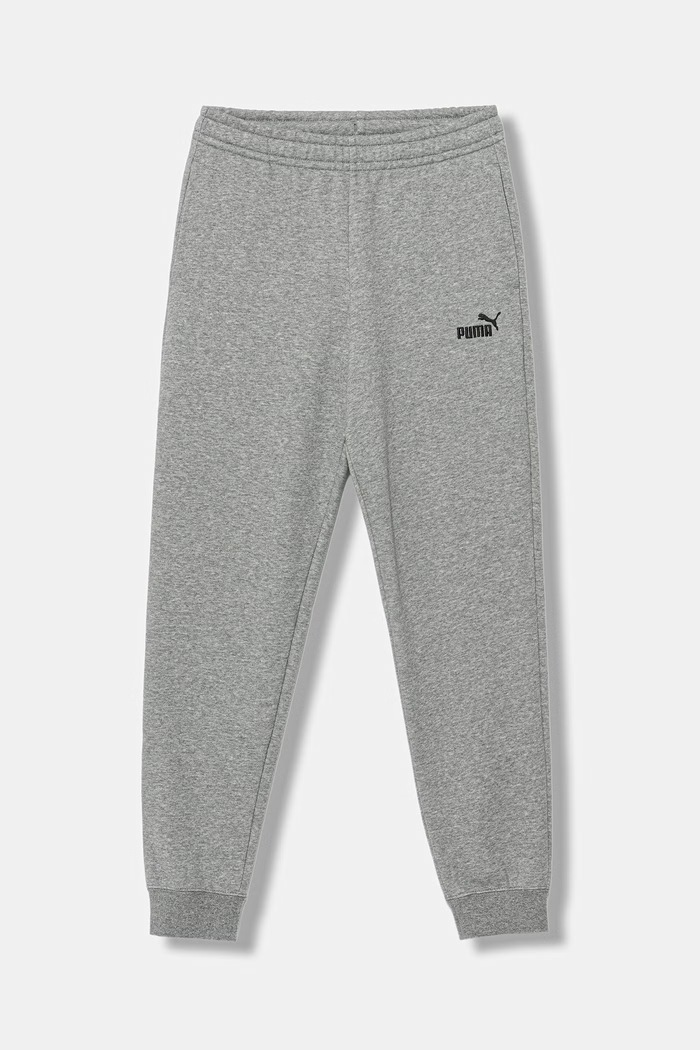 Puma spodnie dresowe dziecięce bawełniane z elastanem ESS No. 1 Logo Sweatpants szary 684912.9BY2