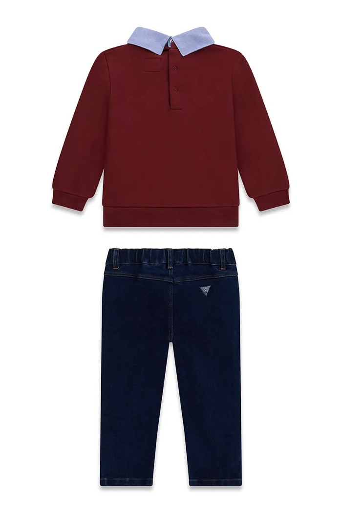 Guess komplet dziecięcy bawełniany N6YG07.K5170.9BY2 bordowy AW26