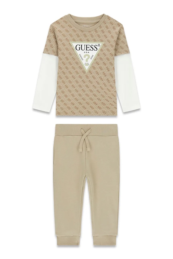 Guess komplet dziecięcy bawełniany beżowy N6YG02.K4077.9BY2