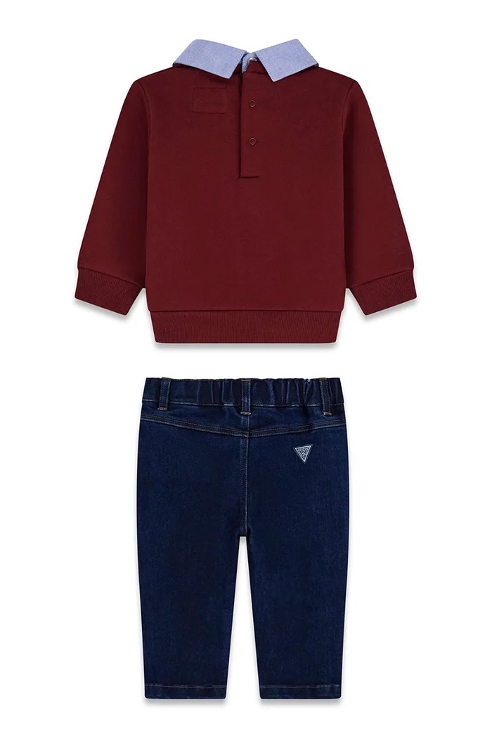 Guess komplet dziecięcy bawełniany I6YG17.K5171.9BY2 bordowy AW26