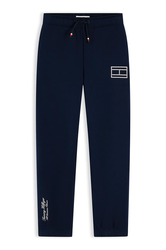 Tommy Hilfiger spodnie dresowe dziecięce bawełniane KB0KB10498.128.176.9BY2 granatowy AW26