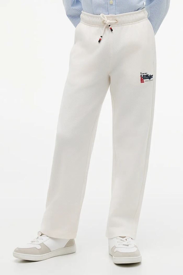Tommy Hilfiger spodnie dresowe dziecięce bawełniane biały KB0KB10593.128.176.9BY2