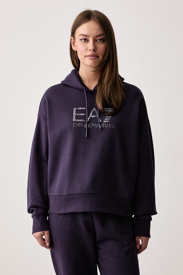EA7 Emporio Armani Komplet dresowy damski z bawełną AF10377.7W001373 fioletowy AW26