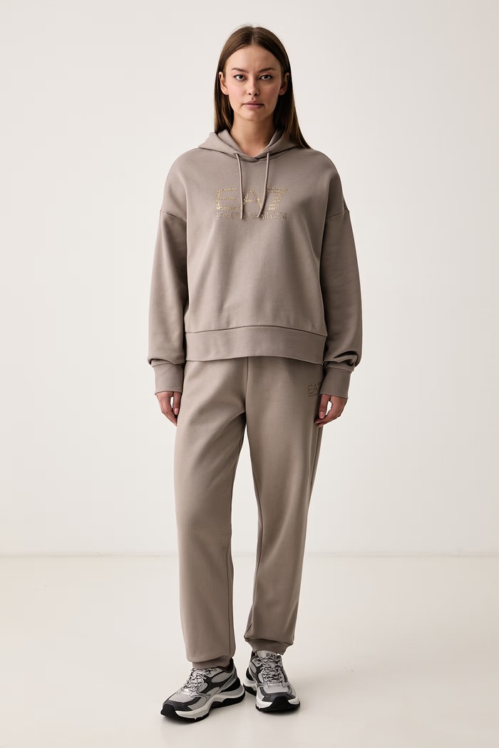 EA7 Emporio Armani Komplet dresowy damski z bawełną beżowy AF10377.7W001373