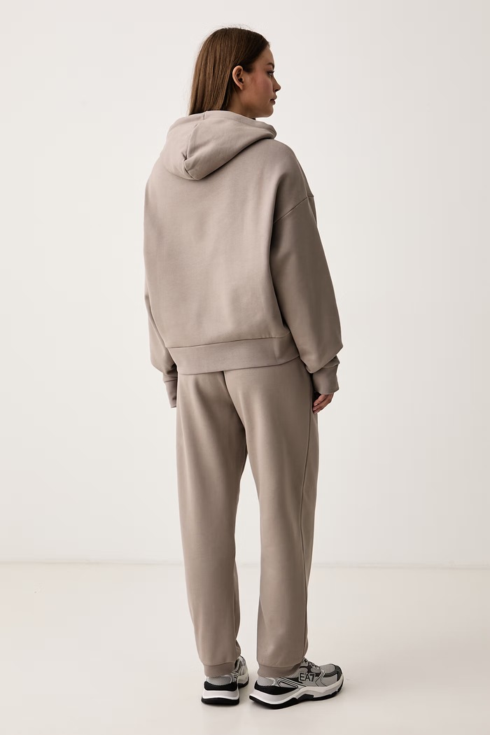 Komplet dresowy damski z bawełną EA7 Emporio Armani AF10377.7W001373 beżowy