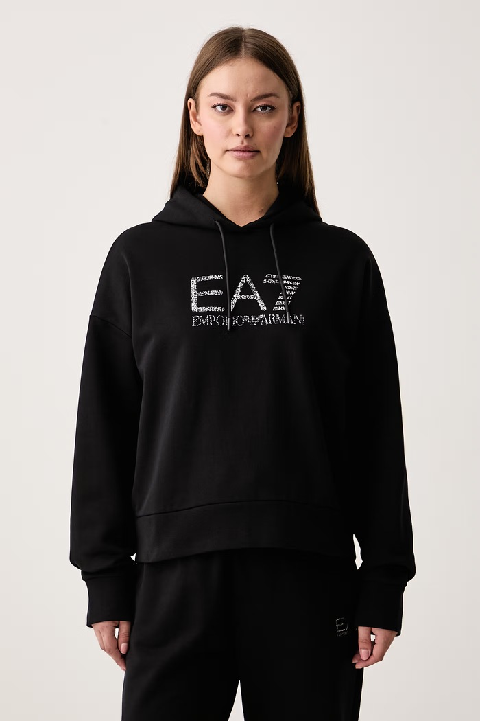 EA7 Emporio Armani Komplet dresowy damski z bawełną AF10377.7W001373 czarny AW26