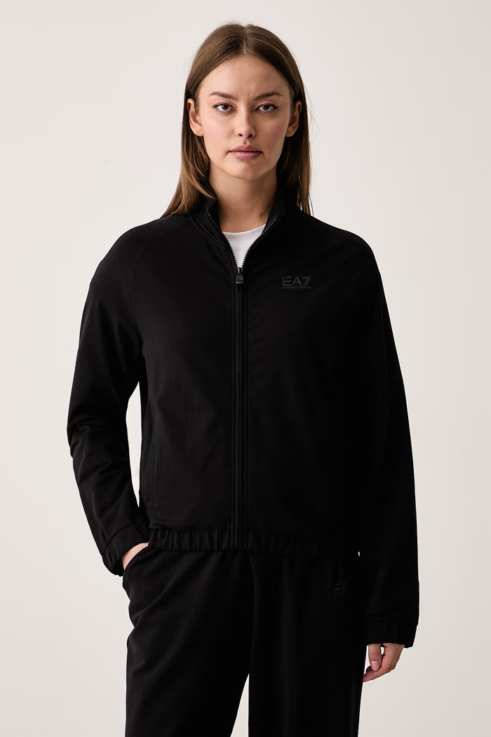 EA7 Emporio Armani Komplet dresowy damski bawełniany z elastanem AF13135.7W001446 czarny AW26