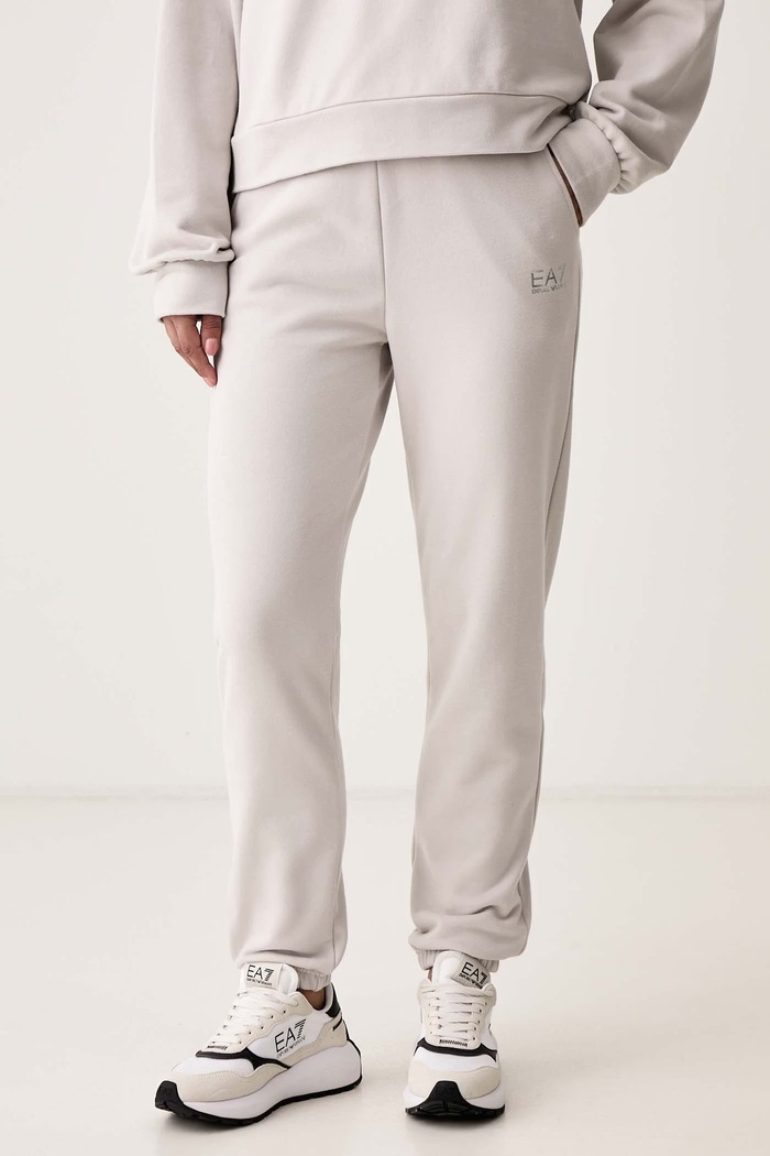 Dres damski z bawełną EA7 Emporio Armani szary AF20758.7W001447