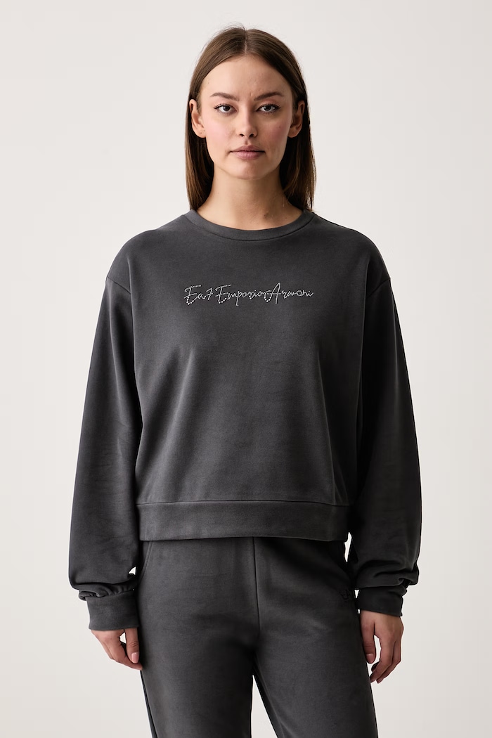 EA7 Emporio Armani Dres damski z bawełną AF20758.7W001447 szary AW26