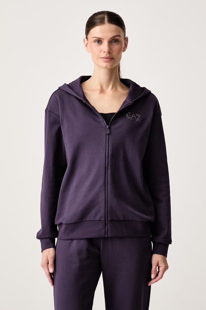 EA7 Emporio Armani dres damski z bawełną AF12473.7W001369 fioletowy AW26