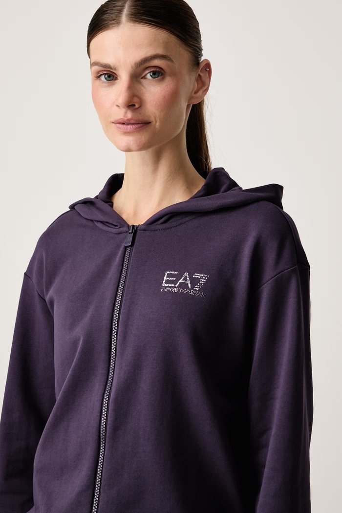 EA7 Emporio Armani dres damski z bawełną AF12473.7W001369 fioletowy