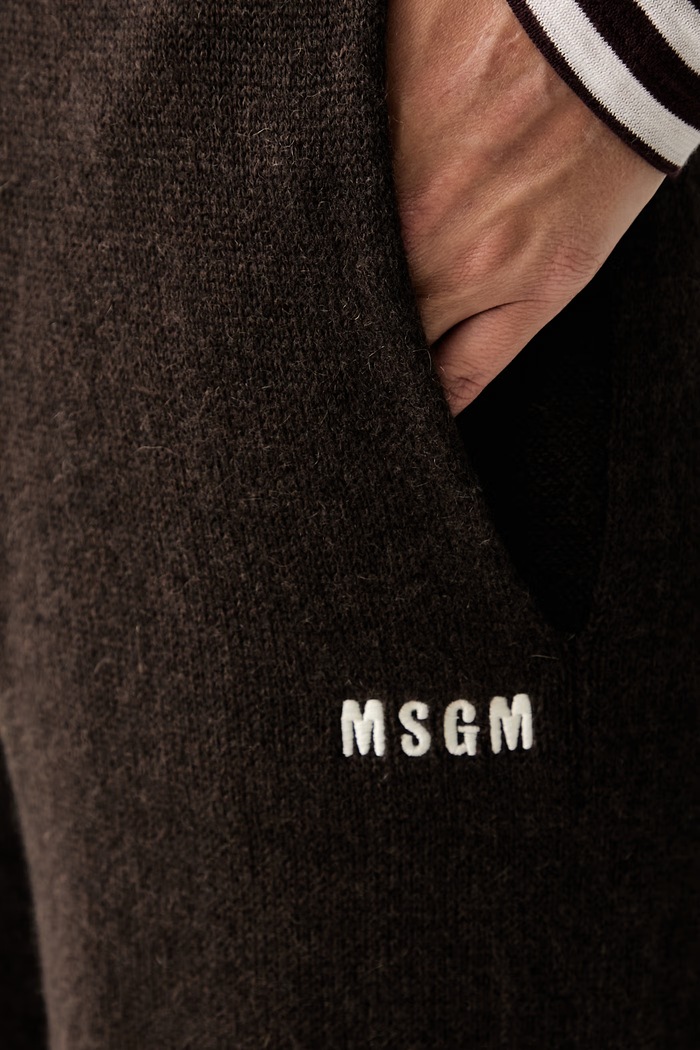 MSGM παντελόνι επίσημο γυναικείο μάλλινο καφέ 4141MDP190.267757