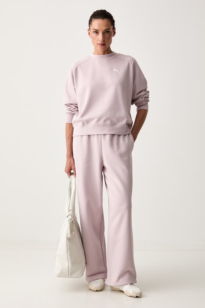 Puma σετ φόρμας γυναικείο με βαμβάκι 693995 ροζ AW26