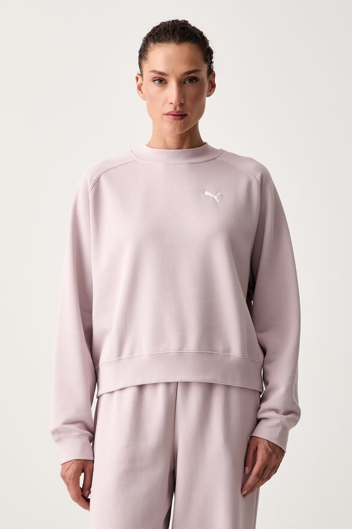 Puma σετ φόρμας γυναικείο με βαμβάκι ροζ 693995