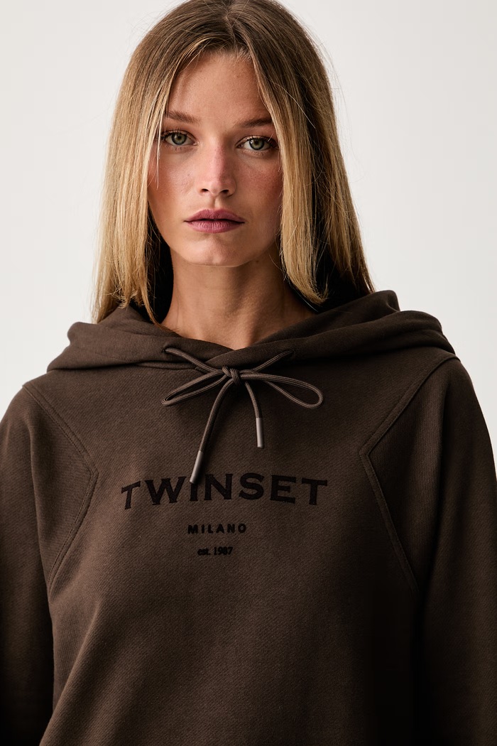 Twinset set di tuta da donna in cotone 262TP272B marrone