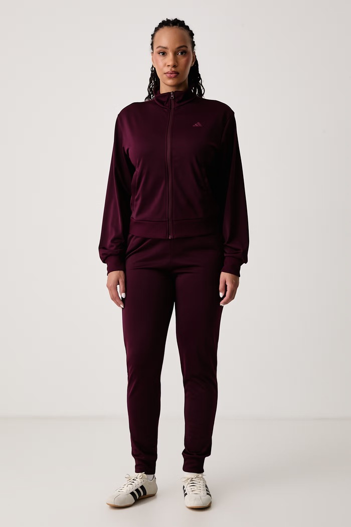 adidas Komplet dresowy damski Essentials Feelcozy bordowy KQ7582