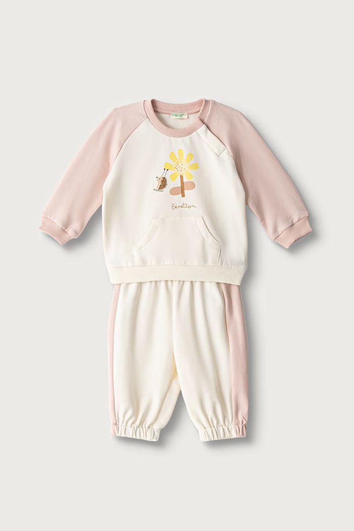 United Colors of Benetton Σετ παιδικό με βαμβάκι ροζ 3YWVAK01V.G.W.Seasonal