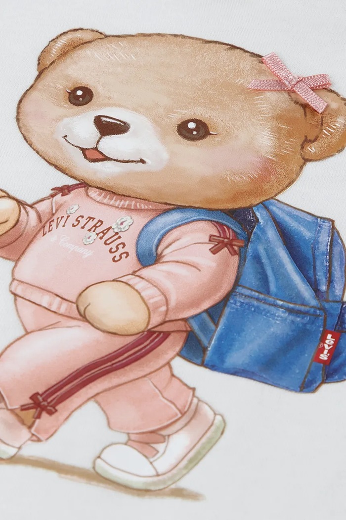 Deklice Levi's vsakdanji komplet otroški z bombažem LIV GFX TOP & KNIT BOTT 1ER588 bež