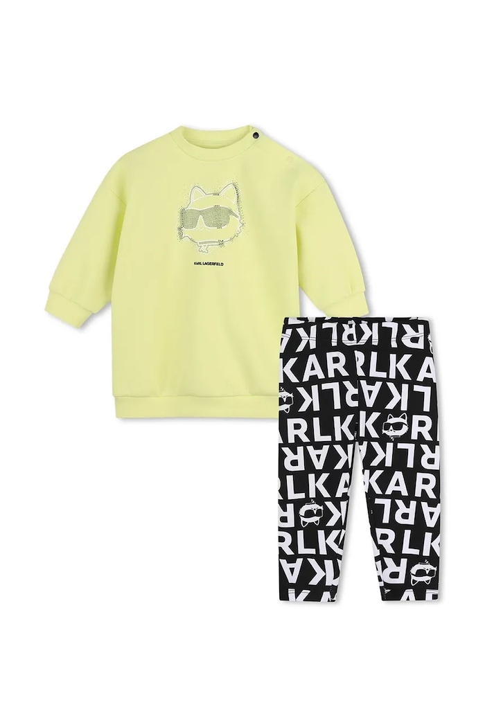 Karl Lagerfeld Спортен комплект анцуг за бебе с памук злато Z31295.86.108