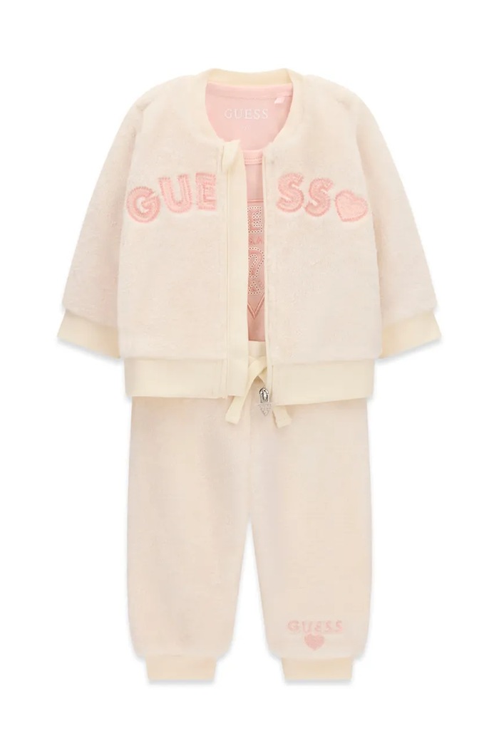 Dziewczynka Guess Komplet dresowy niemowlęcy S6BG12.W4077.9BY2 beżowy