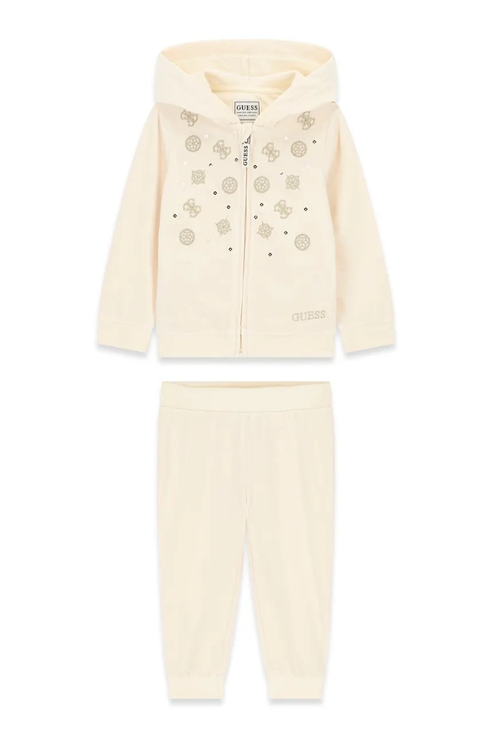 Guess Komplet dresowy dziecięcy K6BG05.K5912.9BY2 beżowy AW26