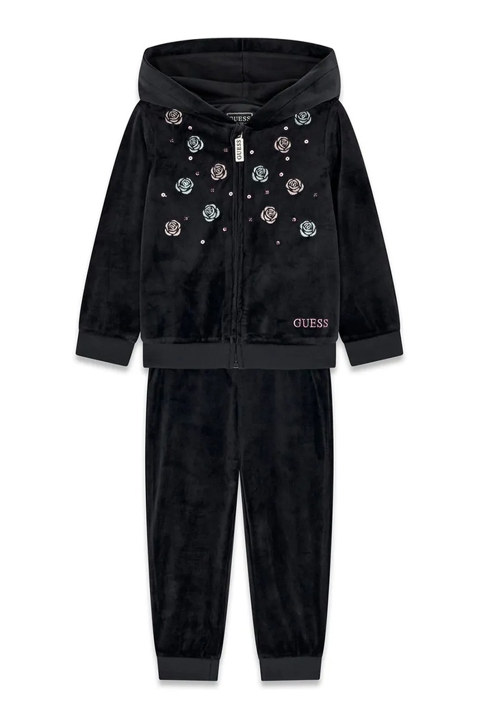 Guess Komplet dresowy dziecięcy czarny K6BG05.K5912.9BY2