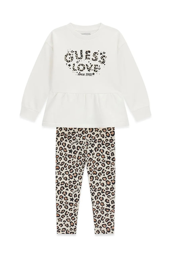 Guess Komplet codzienny dziecięcy bawełniany z elastanem beżowy K6BG02.K5910.9BY2