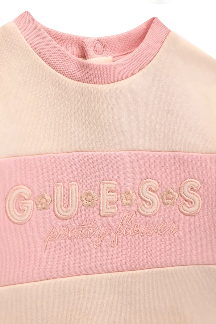 Dziewczynka Guess Komplet dresowy dziecięcy bawełniany A6BG12.K5979.9BY2 beżowy