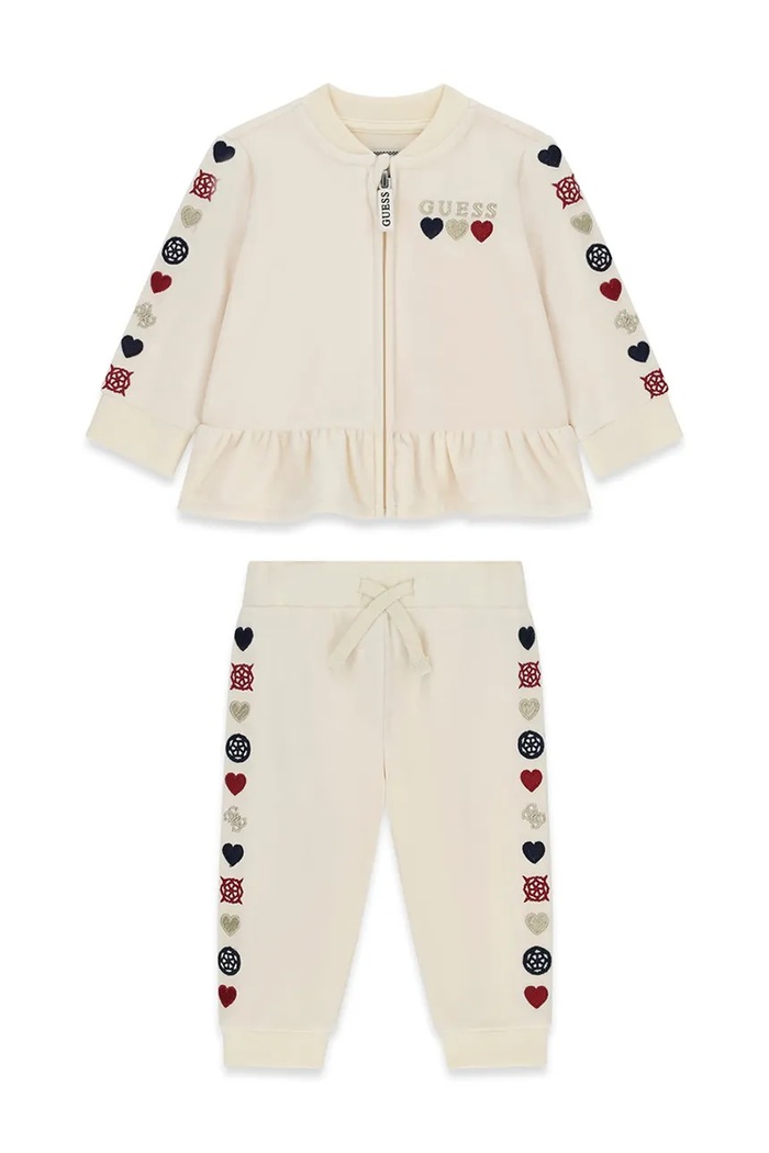 Guess Komplet dresowy dziecięcy A6BG08.K5975.9BY2 beżowy AW26