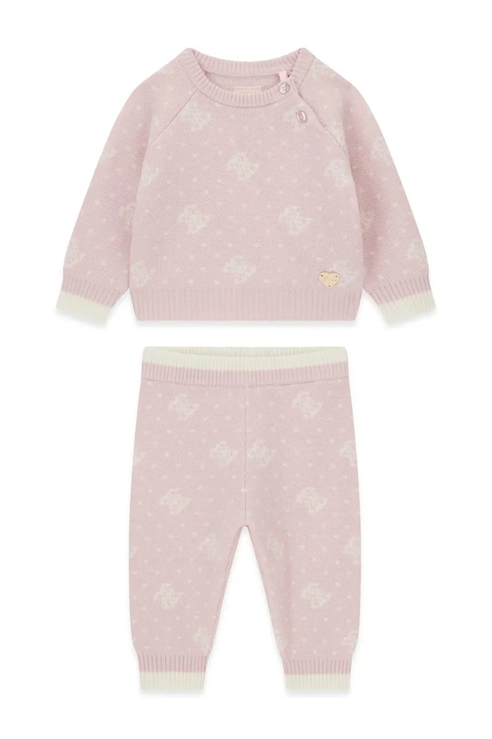 Guess Komplet dziecięcy z dodatkiem wełny różowy A6BG03.Z1320.9BY2
