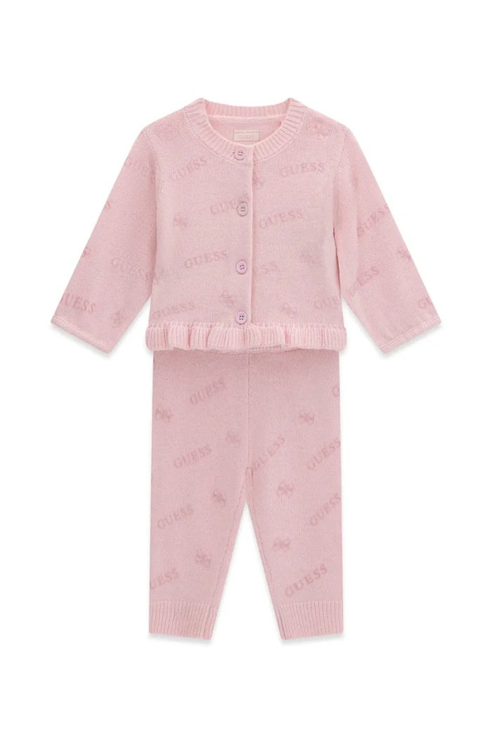 Guess Komplet codzienny dziecięcy z dodatkiem wełny różowy A6BG01.Z1315.9BY2