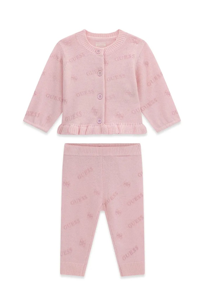 Guess Komplet codzienny dziecięcy z dodatkiem wełny A6BG01.Z1315.9BY2 różowy AW26