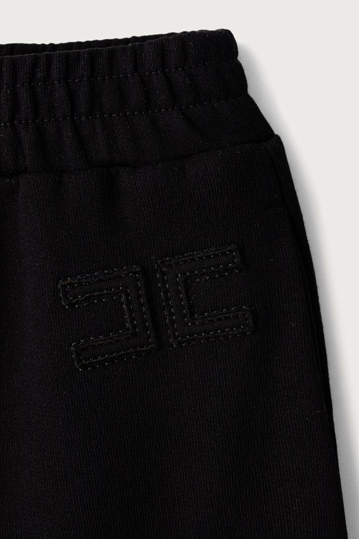 Elisabetta Franchi Spodnie dresowe dziecięce bawełniane EFPA328.C.FF017 czarny AW26