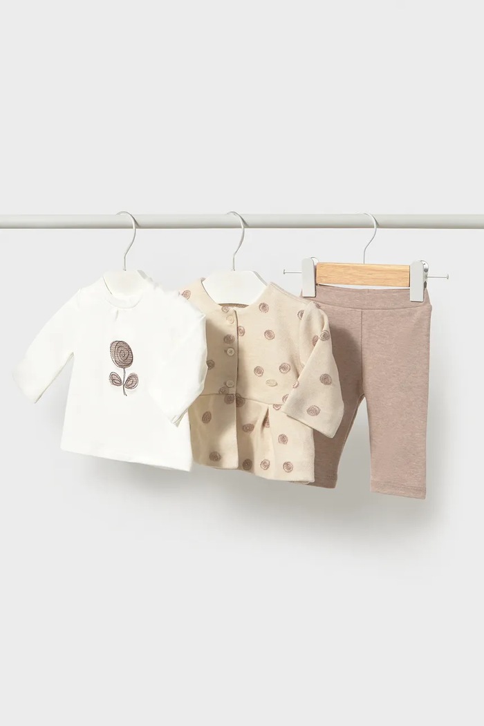 Mayoral Newborn set quotidiano per neonati con cotone beige 2772.2L.Newborn.9BY2