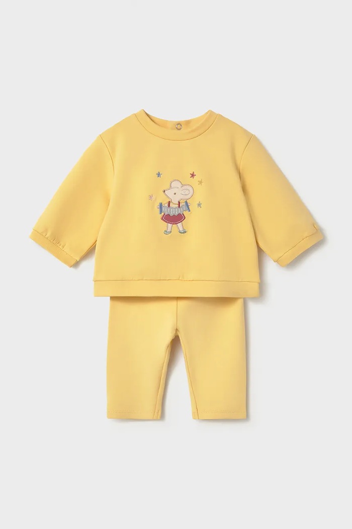 Mayoral Newborn komplet niemowlęcy bawełniany z elastanem 2759.2P.Newborn.9BY2 żółty AW26