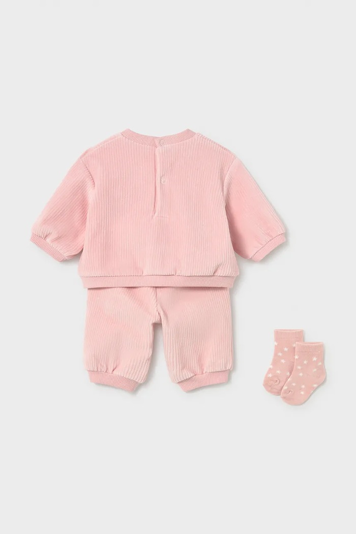 Mayoral Newborn трикотажный комплект для младенцев из вельвета 2654.2C.Newborn.9BY2 розовый AW26