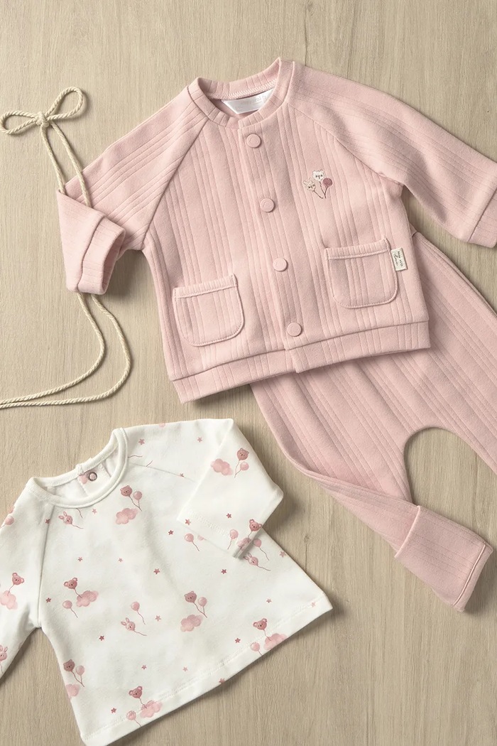 Mayoral Newborn set di tuta per neonati in cotone con elastan 2653.1A.Newborn.9BY2 rosa