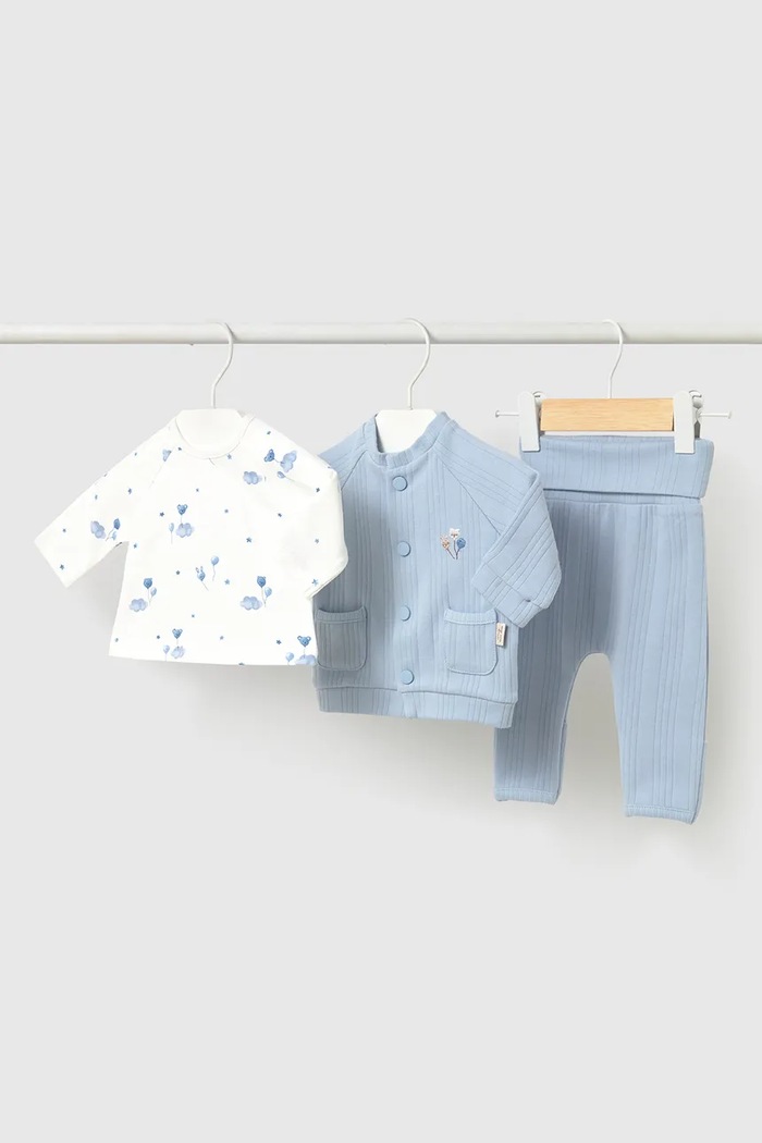 Mayoral Newborn Komplet trenirka za bebe od pamuka s elastanom plava 2653.1A.Newborn.9BY2