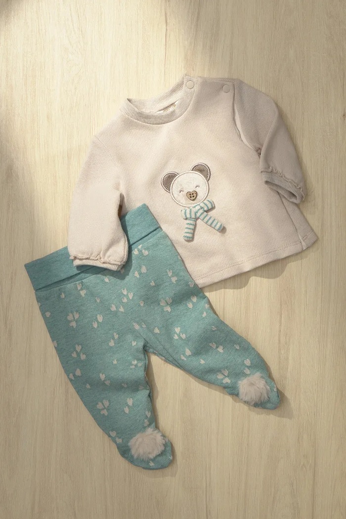 Komplet codzienny niemowlęcy z bawełną Mayoral Newborn 2515.2J.Newborn.9BY2 beżowy