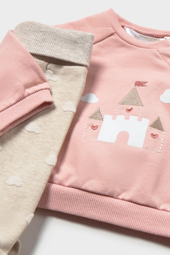 Девочка Mayoral Newborn комплект для младенцев из хлопка с эластаном 2514.2H.Newborn.9BY2 розовый